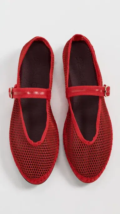 Flabelus Isabella Mesh Mary Jane Flats Red 40 | Thumbnail 5 Flabelus Isabella Mesh Mary Jane Flats Red 40 | Thumbnail 5