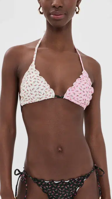 PQ Swim ettuce Edge Triangle Bikini Top Rosebud | Thumbnail 2 PQ Swim ettuce Edge Triangle Bikini Top Rosebud | Thumbnail 2