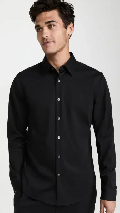 Theory ylvain tructure Knit Shirt Black | Thumbnail 2 Theory ylvain tructure Knit Shirt Black | Thumbnail 2