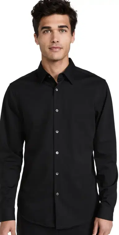 Theory ylvain tructure Knit Shirt Black | Thumbnail 1 Theory ylvain tructure Knit Shirt Black | Thumbnail 1