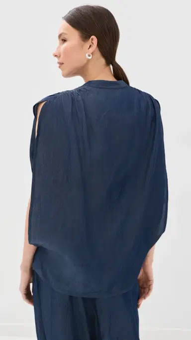 DARKPARK Tracy Chambray Sleeveless Blouse Blue Denim | Thumbnail 3 DARKPARK Tracy Chambray Sleeveless Blouse Blue Denim | Thumbnail 3