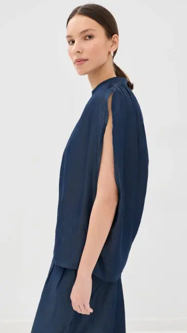 DARKPARK Tracy Chambray Sleeveless Blouse Blue Denim | Thumbnail 4 DARKPARK Tracy Chambray Sleeveless Blouse Blue Denim | Thumbnail 4