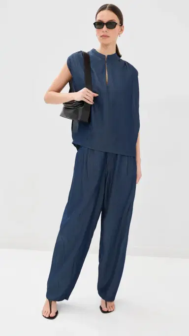 DARKPARK Tracy Chambray Sleeveless Blouse Blue Denim | Thumbnail 5 DARKPARK Tracy Chambray Sleeveless Blouse Blue Denim | Thumbnail 5