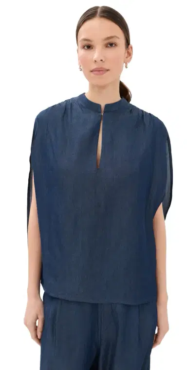DARKPARK Tracy Chambray Sleeveless Blouse Blue Denim | Thumbnail 1 DARKPARK Tracy Chambray Sleeveless Blouse Blue Denim | Thumbnail 1