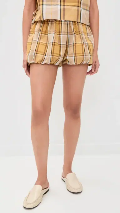 Sea Copeland Plaid Bubble Shorts Yellow | Thumbnail 2 Sea Copeland Plaid Bubble Shorts Yellow | Thumbnail 2