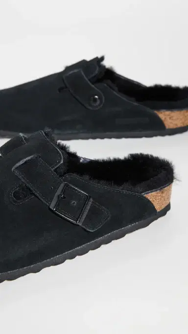 Birkenstock Boston Shearling Sandals Black Black 41 | Thumbnail 4 Birkenstock Boston Shearling Sandals Black Black 41 | Thumbnail 4