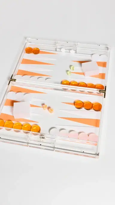 Tizo Design 18 Lucite Backgammon Orange Set Orange One Size | Thumbnail 2 Tizo Design 18 Lucite Backgammon Orange Set Orange One Size | Thumbnail 2