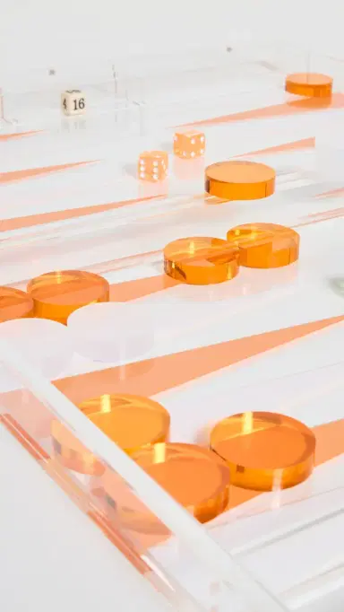Tizo Design 18 Lucite Backgammon Orange Set Orange One Size | Thumbnail 4 Tizo Design 18 Lucite Backgammon Orange Set Orange One Size | Thumbnail 4