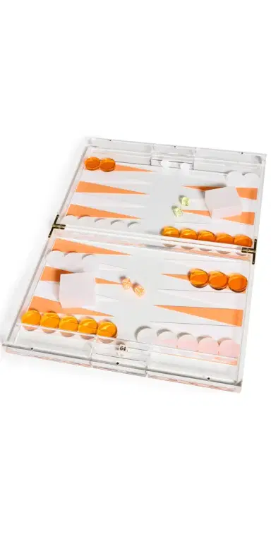 Tizo Design 18 Lucite Backgammon Orange Set Orange One Size | Thumbnail 1 Tizo Design 18 Lucite Backgammon Orange Set Orange One Size | Thumbnail 1