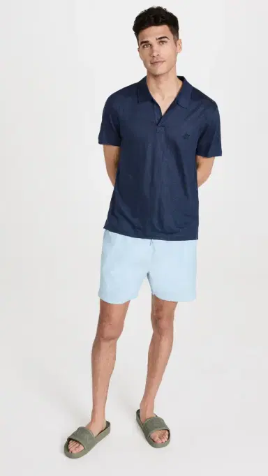 Vilebrequin Linen Pyramid Polo Shirt Navy | Thumbnail 5 Vilebrequin Linen Pyramid Polo Shirt Navy | Thumbnail 5