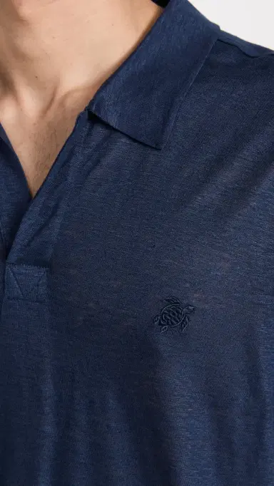 Vilebrequin Linen Pyramid Polo Shirt Navy | Thumbnail 6 Vilebrequin Linen Pyramid Polo Shirt Navy | Thumbnail 6