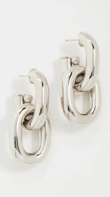 Rabanne Double XL Link Earrings Silver One Size | Thumbnail 2 Rabanne Double XL Link Earrings Silver One Size | Thumbnail 2