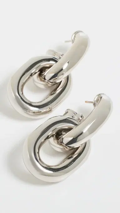 Rabanne Double XL Link Earrings Silver One Size | Thumbnail 4 Rabanne Double XL Link Earrings Silver One Size | Thumbnail 4