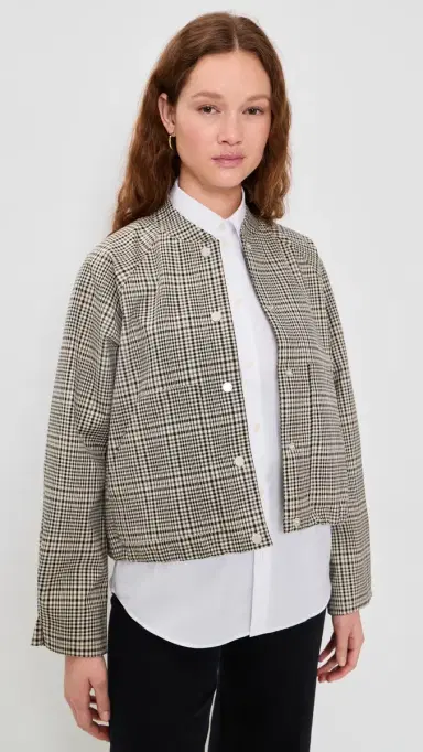 Barbour Leyburn Check Bomber Jacket Prince of Wales/Bleached Olive | Thumbnail 2 Barbour Leyburn Check Bomber Jacket Prince of Wales/Bleached Olive | Thumbnail 2