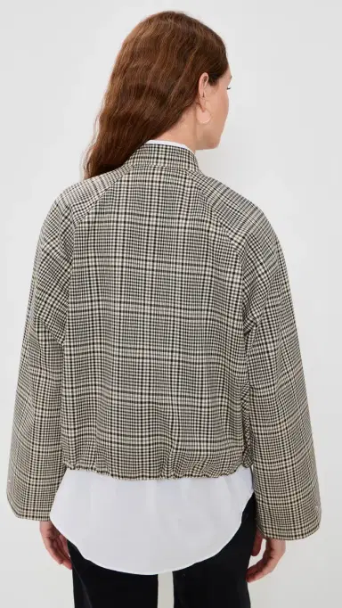 Barbour Leyburn Check Bomber Jacket Prince of Wales/Bleached Olive | Thumbnail 3 Barbour Leyburn Check Bomber Jacket Prince of Wales/Bleached Olive | Thumbnail 3