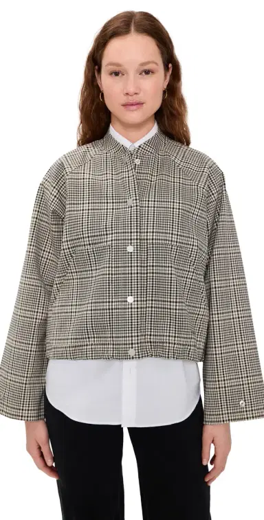 Barbour Leyburn Check Bomber Jacket Prince of Wales/Bleached Olive | Thumbnail 1 Barbour Leyburn Check Bomber Jacket Prince of Wales/Bleached Olive | Thumbnail 1