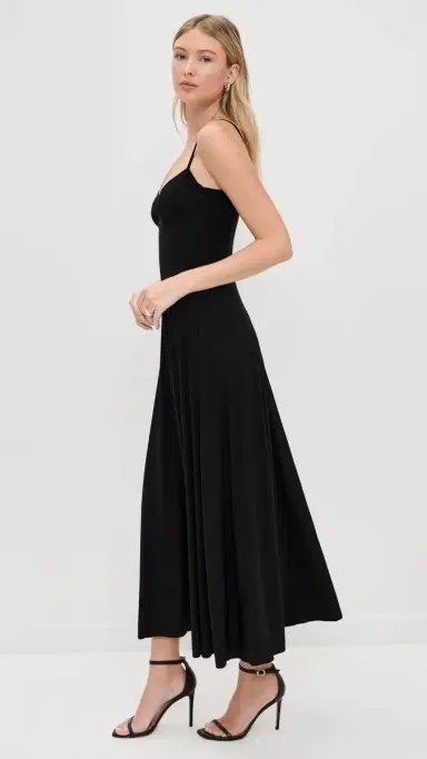 Norma Kamali Underwire Midcalf Dress Black | Thumbnail 4 Norma Kamali Underwire Midcalf Dress Black | Thumbnail 4