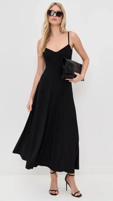 Norma Kamali Underwire Midcalf Dress Black | Thumbnail 5 Norma Kamali Underwire Midcalf Dress Black | Thumbnail 5