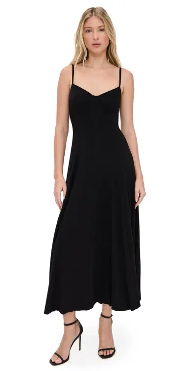 Norma Kamali Underwire Midcalf Dress Black | Thumbnail 1 Norma Kamali Underwire Midcalf Dress Black | Thumbnail 1