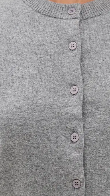 LE BOP Short Sleeve Cardigan Heather Grey | Thumbnail 6 LE BOP Short Sleeve Cardigan Heather Grey | Thumbnail 6