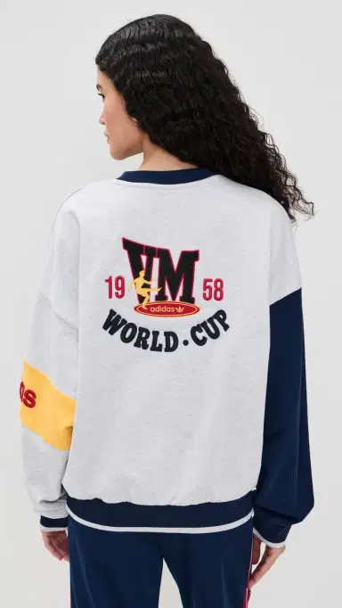 Adidas weden World Cup Crew Sweatshirt Light Grey Heather/Night Indigo | Thumbnail 3 Adidas weden World Cup Crew Sweatshirt Light Grey Heather/Night Indigo | Thumbnail 3