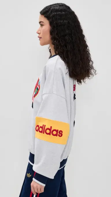 Adidas weden World Cup Crew Sweatshirt Light Grey Heather/Night Indigo | Thumbnail 4 Adidas weden World Cup Crew Sweatshirt Light Grey Heather/Night Indigo | Thumbnail 4