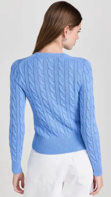 Polo Ralph Lauren Cotton Cable Long Sleeve Cardigan New Litchfield Blue | Thumbnail 3 Polo Ralph Lauren Cotton Cable Long Sleeve Cardigan New Litchfield Blue | Thumbnail 3