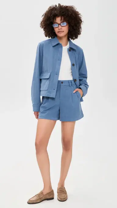 Varley Jorden Pleat Shorts Bijou Blue M | Thumbnail 5 Varley Jorden Pleat Shorts Bijou Blue M | Thumbnail 5