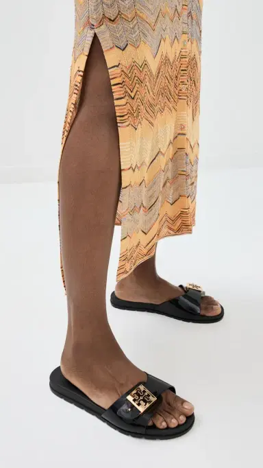 Tory Burch Buckle Slides Perfect Black/Gold | Thumbnail 3 Tory Burch Buckle Slides Perfect Black/Gold | Thumbnail 3