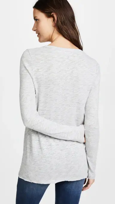 ATM Anthony Thomas Melillo Long Sleeve Destroyed Wash Tee Heather Grey | Thumbnail 3 ATM Anthony Thomas Melillo Long Sleeve Destroyed Wash Tee Heather Grey | Thumbnail 3