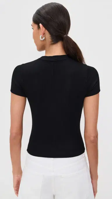 Stateside Fine 2x1 Rib Baby Tee Black | Thumbnail 3 Stateside Fine 2x1 Rib Baby Tee Black | Thumbnail 3