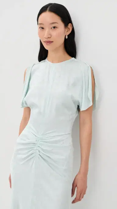 Victoria Beckham Bela Midi Dress Aquamarine | Thumbnail 3 Victoria Beckham Bela Midi Dress Aquamarine | Thumbnail 3