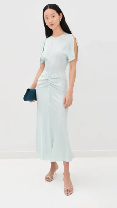 Victoria Beckham Bela Midi Dress Aquamarine | Thumbnail 6 Victoria Beckham Bela Midi Dress Aquamarine | Thumbnail 6