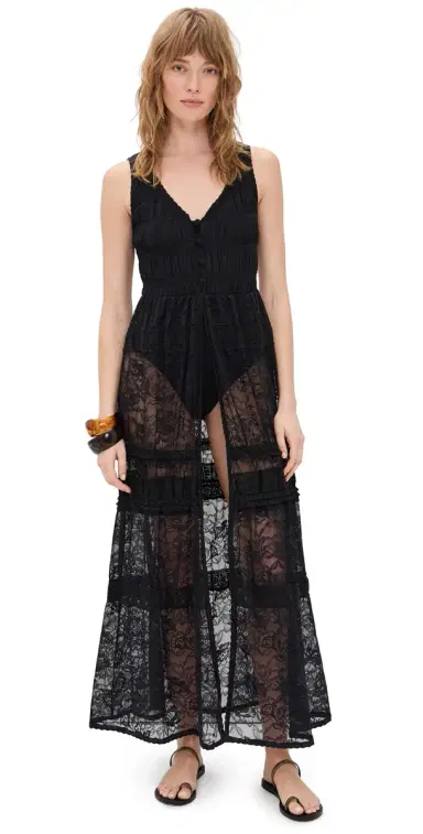 Free People Sweet Saloon Sleeveless Maxi Dress Black | Thumbnail 1 Free People Sweet Saloon Sleeveless Maxi Dress Black | Thumbnail 1