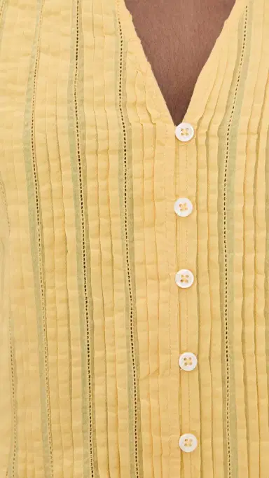 Sea Alberte Solid Bubble Sleeve Blouse Yellow L | Thumbnail 6 Sea Alberte Solid Bubble Sleeve Blouse Yellow L | Thumbnail 6