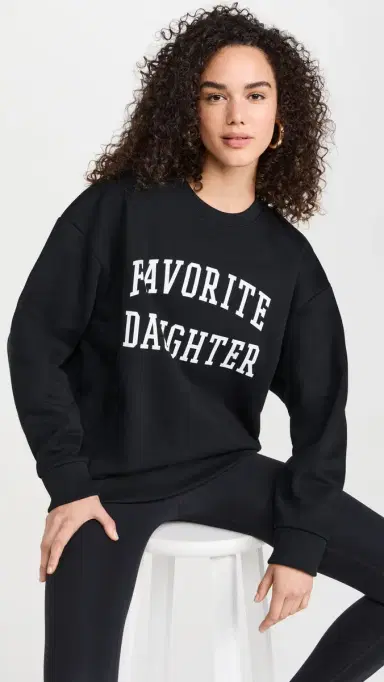 Favorite Daughter Collegiate Sweatshirt Black/White | Thumbnail 2 Favorite Daughter Collegiate Sweatshirt Black/White | Thumbnail 2