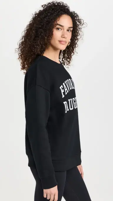 Favorite Daughter Collegiate Sweatshirt Black/White | Thumbnail 4 Favorite Daughter Collegiate Sweatshirt Black/White | Thumbnail 4