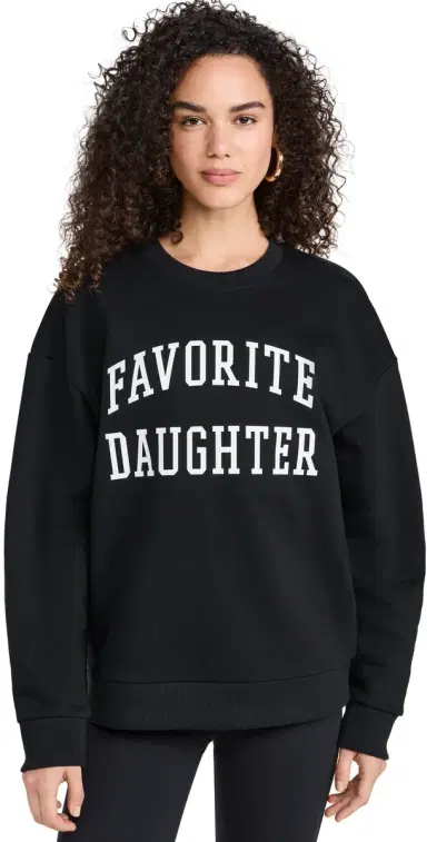 Favorite Daughter Collegiate Sweatshirt Black/White | Thumbnail 1 Favorite Daughter Collegiate Sweatshirt Black/White | Thumbnail 1