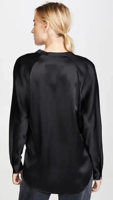 Vince Band Collar Blouse Black M | Thumbnail 3 Vince Band Collar Blouse Black M | Thumbnail 3