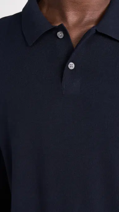Theory Goris Polo Long Sleeve in Light Bilen Baltic L | Thumbnail 6 Theory Goris Polo Long Sleeve in Light Bilen Baltic L | Thumbnail 6