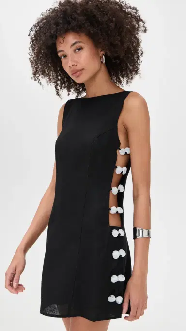 VRG GRL Tia Linen Mini Dress Black Black | Thumbnail 2 VRG GRL Tia Linen Mini Dress Black Black | Thumbnail 2