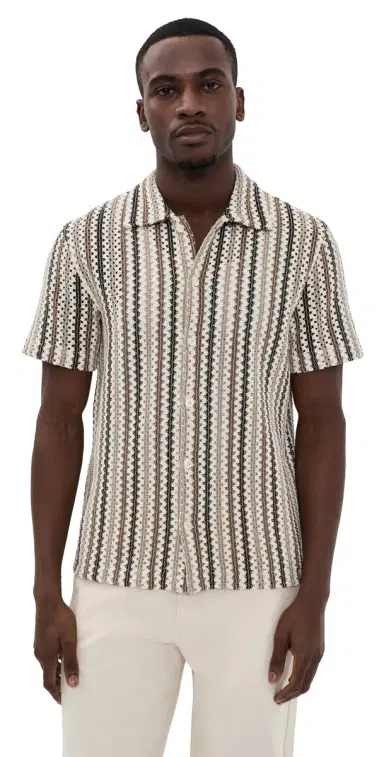 Vince Tulum tripe hort leeve hirt Wilderness Combo | Thumbnail 1 Vince Tulum tripe hort leeve hirt Wilderness Combo | Thumbnail 1