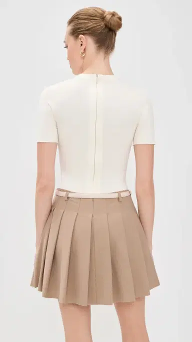 SIMKHAI Abbie Short Sleeve Mini Dress Cream ulti | Thumbnail 3 SIMKHAI Abbie Short Sleeve Mini Dress Cream ulti | Thumbnail 3