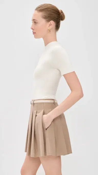 SIMKHAI Abbie Short Sleeve Mini Dress Cream ulti | Thumbnail 4 SIMKHAI Abbie Short Sleeve Mini Dress Cream ulti | Thumbnail 4