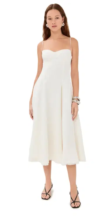 SIMKHAI Analise Bustier Midi Dress White | Thumbnail 1 SIMKHAI Analise Bustier Midi Dress White | Thumbnail 1
