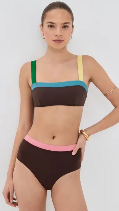 Staud Devon Bikini Bottoms Brown/Colorblock | Thumbnail 4 Staud Devon Bikini Bottoms Brown/Colorblock | Thumbnail 4