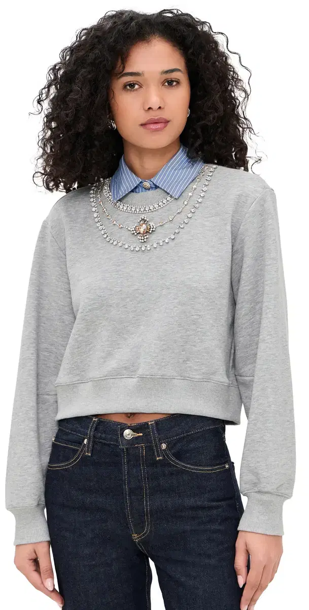 Lavina Pullover Heather Grey/Blue tripe Lavina Pullover Heather Grey/Blue tripe