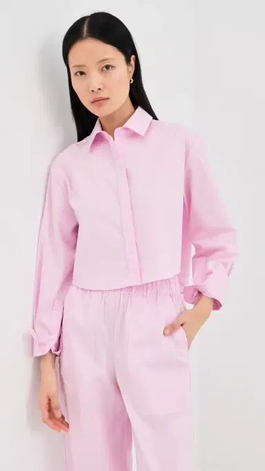 Simkhai Renata Cropped Button Down Shirt Tulip S | Thumbnail 2 Simkhai Renata Cropped Button Down Shirt Tulip S | Thumbnail 2