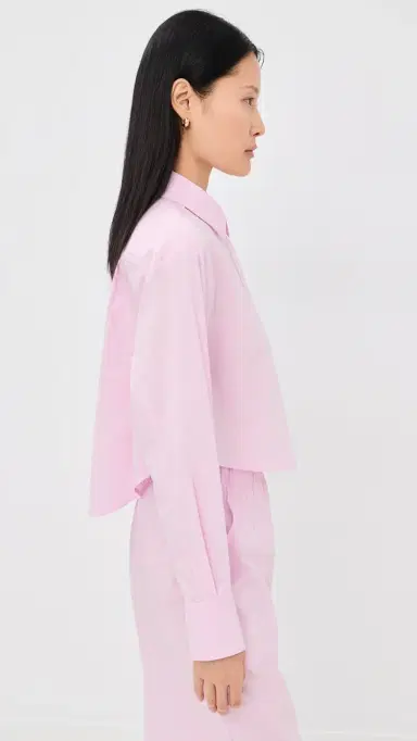 Simkhai Renata Cropped Button Down Shirt Tulip S | Thumbnail 4 Simkhai Renata Cropped Button Down Shirt Tulip S | Thumbnail 4