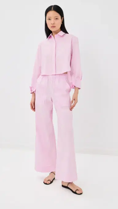 Simkhai Renata Cropped Button Down Shirt Tulip S | Thumbnail 5 Simkhai Renata Cropped Button Down Shirt Tulip S | Thumbnail 5